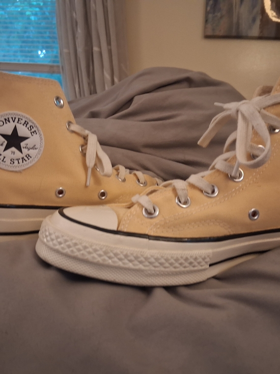 Converse Shoes - Converse High Top Sneakers in Light Yellow Canvas